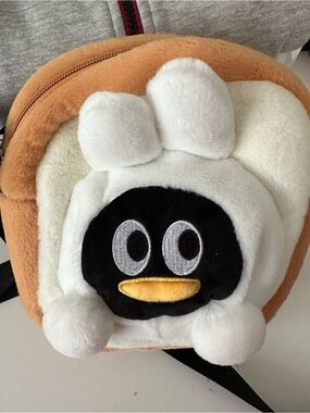 QQFamily Plush Crossbody Bag Cute Cartoon Penguin Toast Bag Kawaii Mini